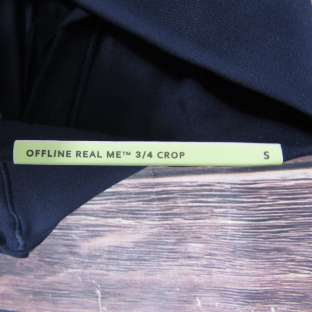Aerie Offline NEW NWT Womens Small Blue Real Me 3/4 Crop Leggings Gym - Picture 4 of 6
